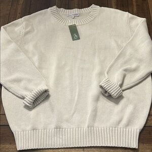 Grey Bandit Cream Knit Crewneck Sweater NWT Size Medium